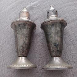 Sterling Silver Old Salt And Pepper Shakers