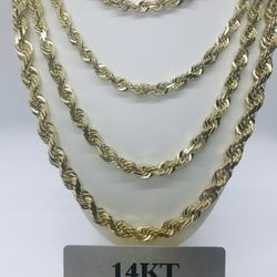 Holiday specials! 14K Diamond Cut Rope Chains! 1-14mm in stock now!