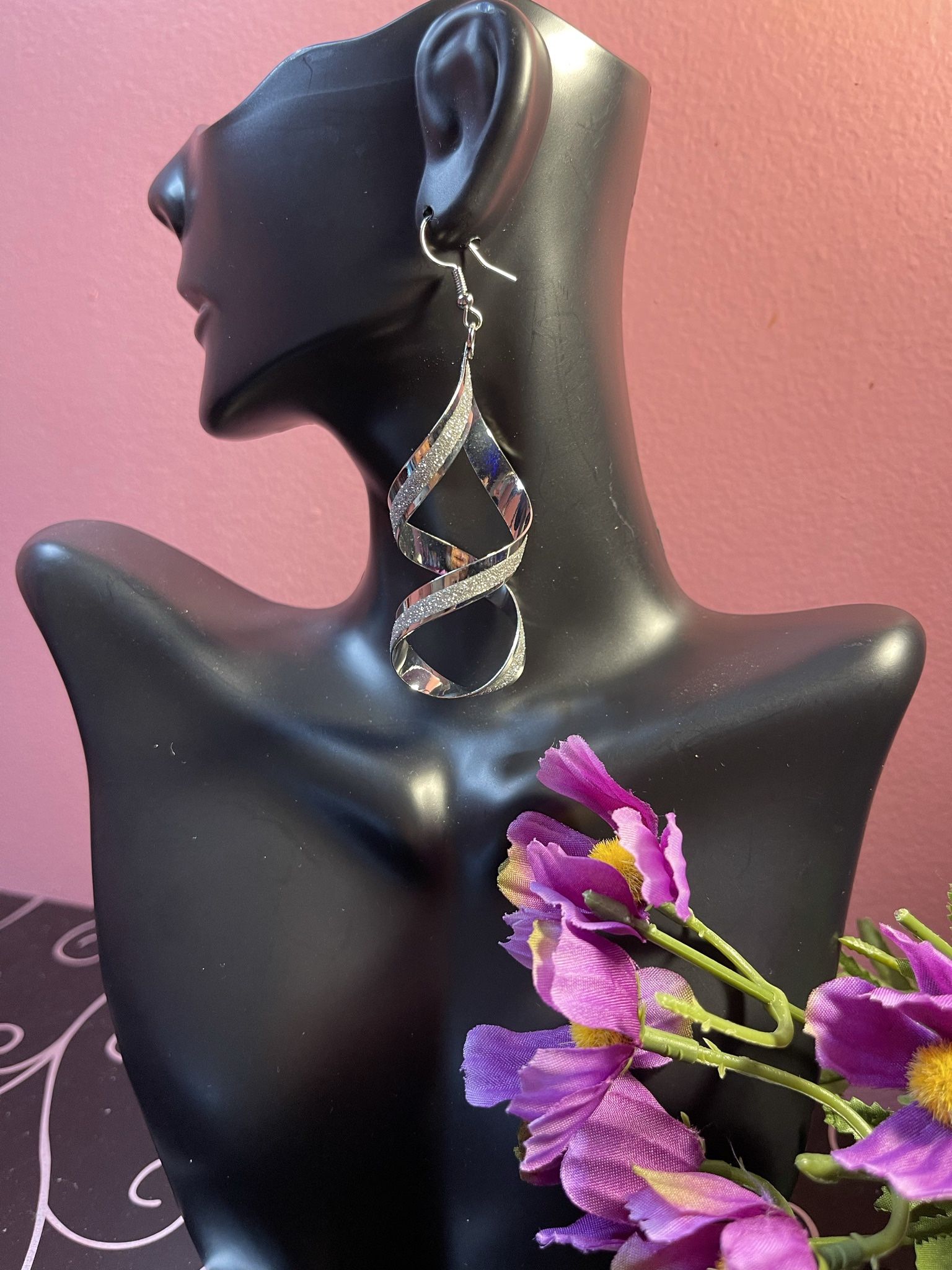 Silver Fishhook Spiral Earrings