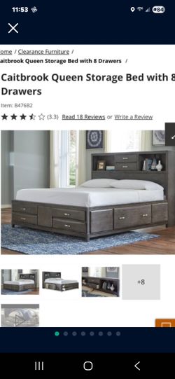 Queen Captains bed/Gray.