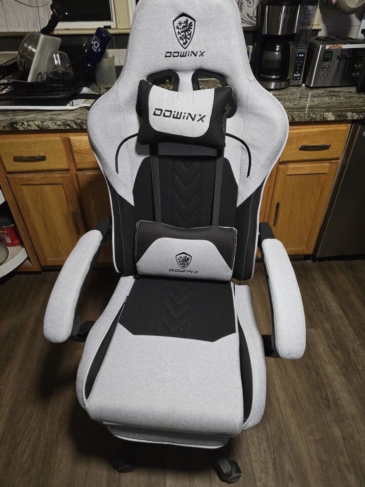 Dowinx Gaming Chair Gray And Black With Leg Rest And Message  With Spring Cushion 350 Lb Series 6658b  Check Walmart Price# 320