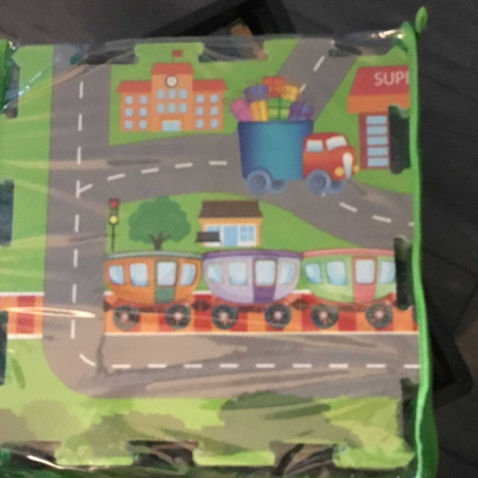 Town with Road Puzzle Pieces Mat