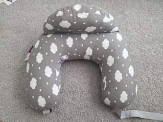 Nursing Pillow Grey Cloud Print
