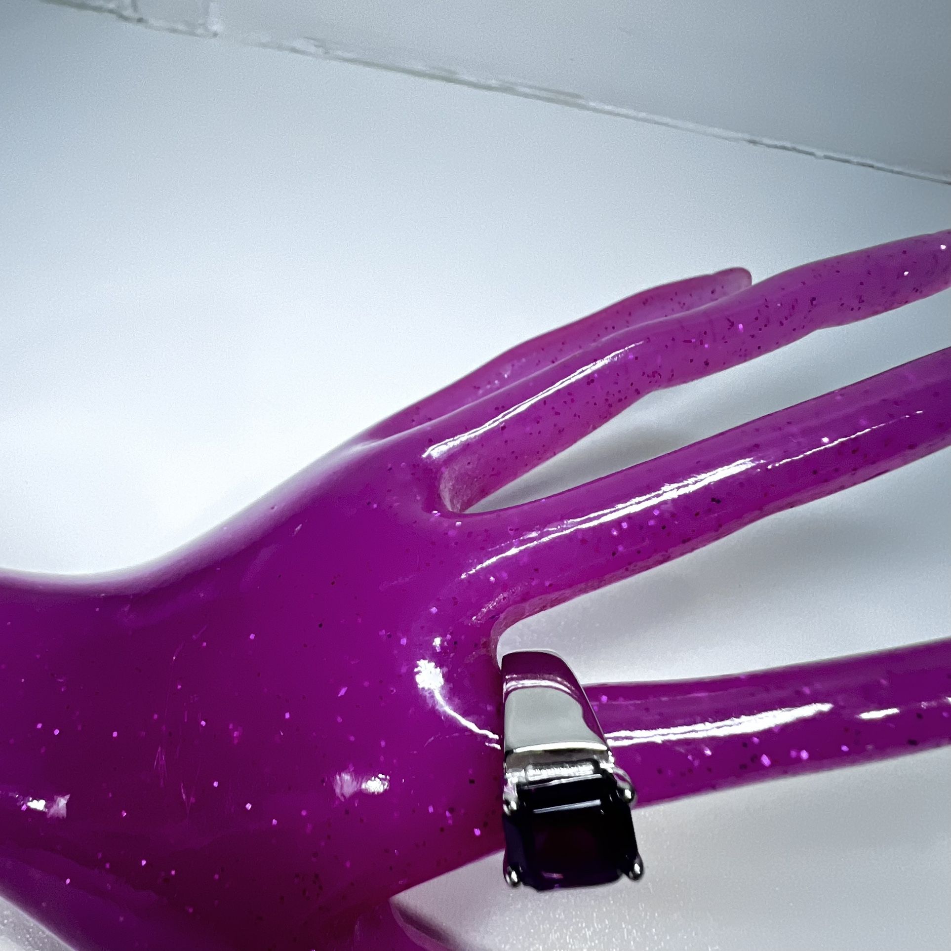 Ring purple stone Size 5 18 K GF