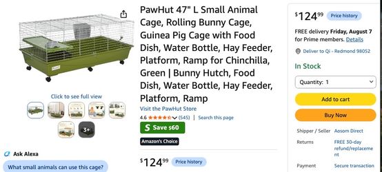 Small Animal Cage with Wheels