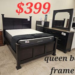QUEEN BED FRAME ONLY DEAL SPECIALS FINANCING IS AVAILABLE IS VERY EASY TO QUALIFY NO CREDIT CHECK