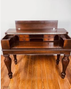 Antique-Style Wooden Secretary Desk