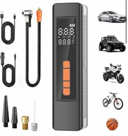 Tire Inflator Portable Air Compressor, 5X Faster Portable Air Compressor for Car Tires with Powerful Battery, 150PSI Cordless Air Pump with Digital Pr