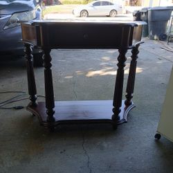 Vintage Mahogany Half-Moon Shape Console Table 