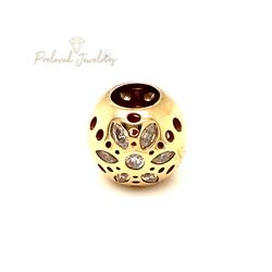 14k Pandora Flower Cz Charm