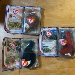 Ty Beanie Babies Dinosaur Trio (McDonald’s) – Sealed Set w/ Packaging
