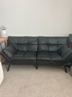 Faux Leather Futon/ Love Seat