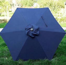 7.5’ Outdoor Patio Umbrella with 6 Sturdy Ribs, Push Button Tilt and Crank - Navy