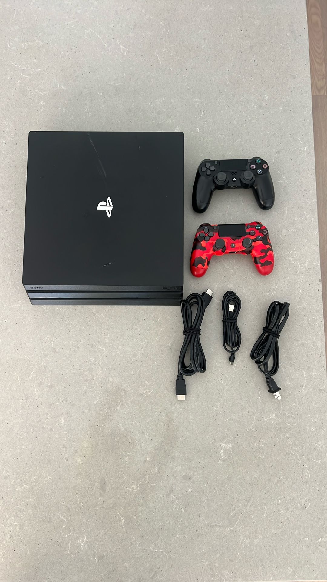 PS4 Pro Console and Controllers