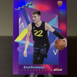 #195 Kyle Filipowski 2024-25 Finest - Purple Refractor Rookie #/150