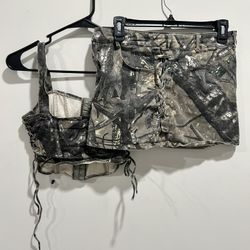 Camo skirt and corset top set