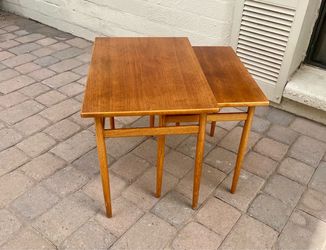 1960’s Mid Century Danish Modern Pair of Teak Wood Nesting Tables
