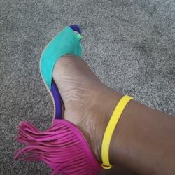 Onlymaker Multicolor Peep Toe Pump
