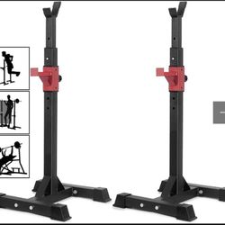 Adjustable Squat Rack Stand,Barbell Rack,550LBS Max Load ,36"-65" Adjustable Bench Press Stand