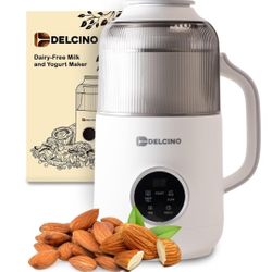 Dairy Free Nut Milk Maker Machine & Yogurt Maker Machine - 27 Oz Homemade Oat Milk, Soy Milk, Almond Milk & More Plant Based Milk & Yogurt - Stainless
