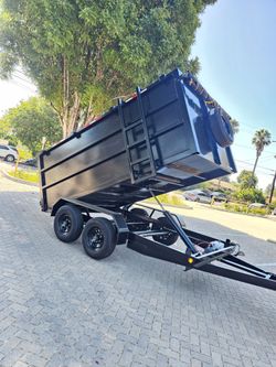 BRAND NEW DESIGN DUMP TRAILER 12x8x4 12,000 LBS ROLLING TARP AND SPARE TIRE HYDRAULIC SYSTEM ELECTRIC BRAKES TITLE IN HAND FOR ANY QUESTION TEXT ME PL
