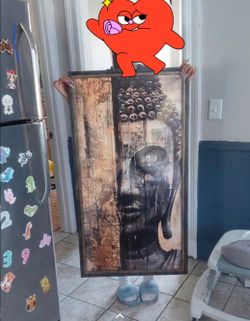 Large Buddha Face Wall Art - Modern Zen Decor