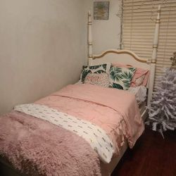 Twin Bed, Desk, And Nightstand