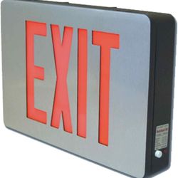 Sure-LItes CX61 LED Exit Sign, Brushed Aluminum Emergency Exit Sign