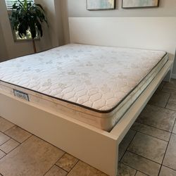 IKEA King Bed Frame With Slats And Mattress 