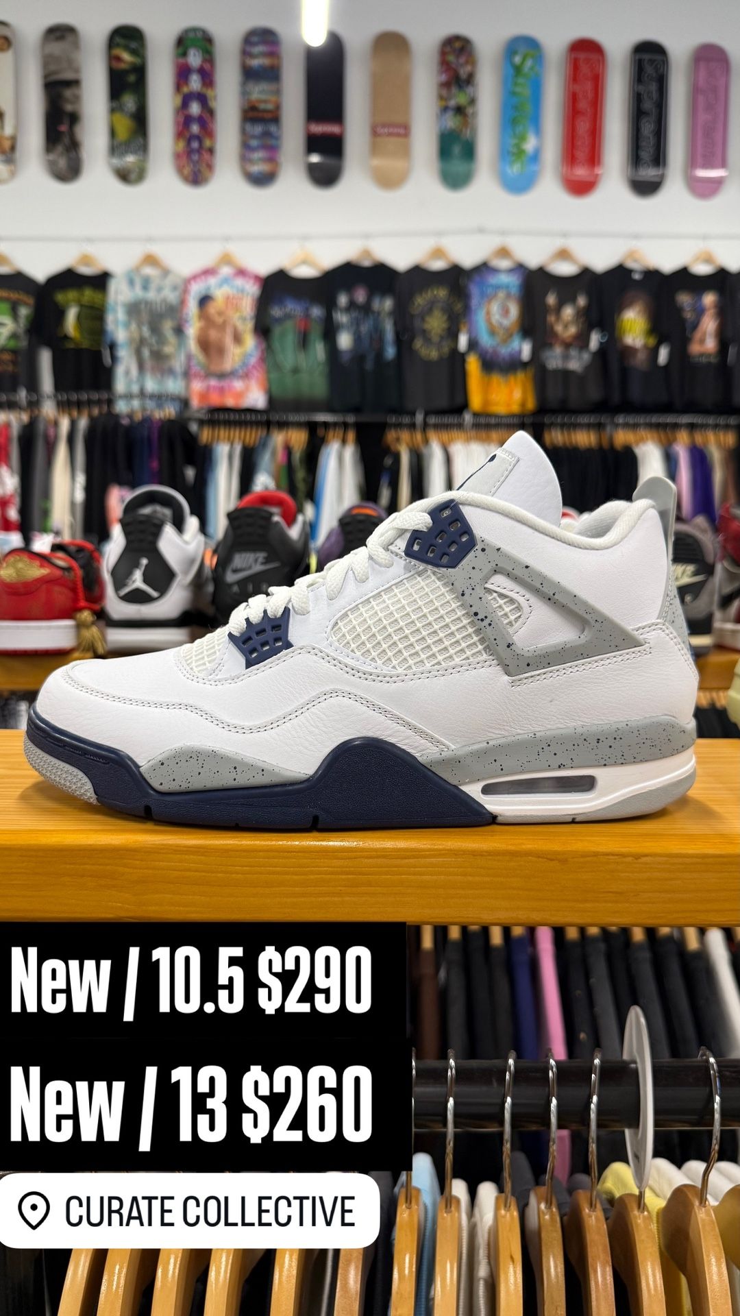 Jordan 4 midnight blue 10.5, 13