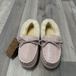 Pink Glitter Moccasins 
