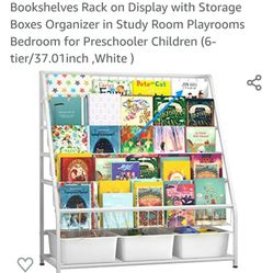 NEW KIDS BOOKCASES/BOOKSHELVES RACK WITH STORAGE BINS/BOXES