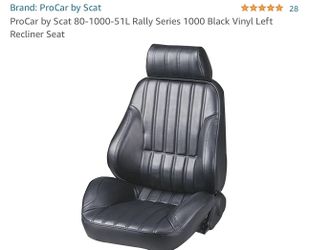 ProCar by Scat Rally Series 1000 Black Vinyl Left Recliner Seat