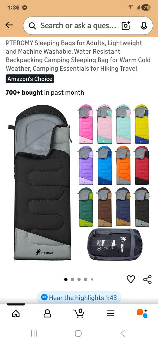 PTEROMY sleeping bag BLK
