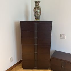 Tall Dark Wood Dresser