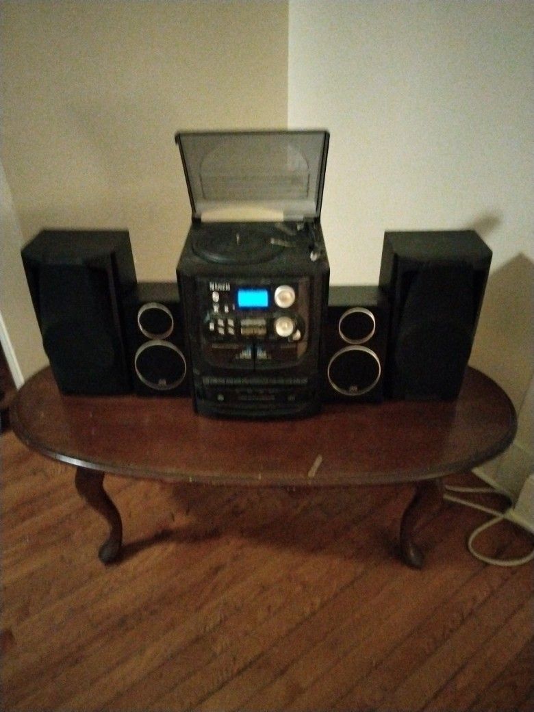 ENCORE Stereo System Turntable Four Speakers Everything Works Good
