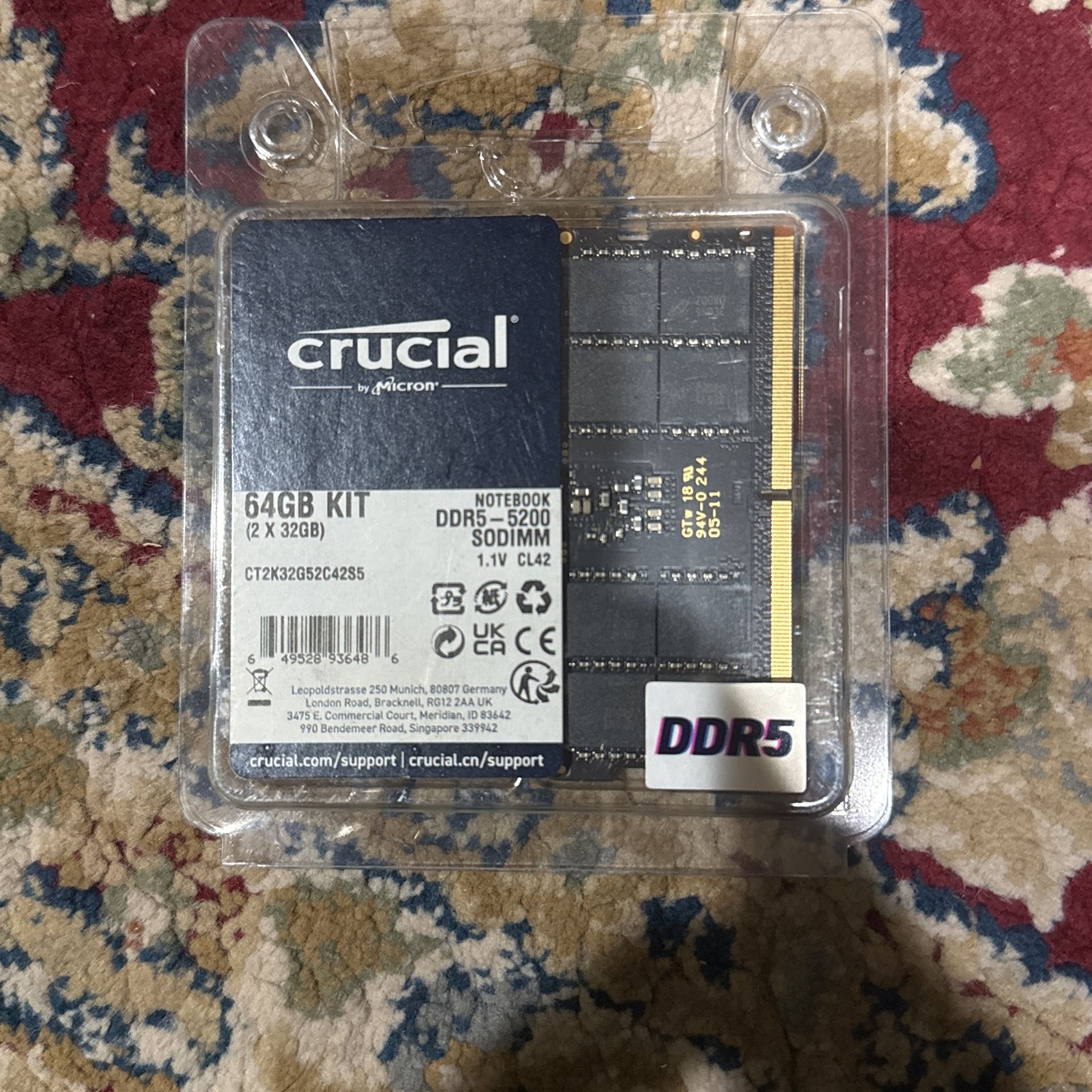 crucial 64gb kit (2x32gb) ddr5 5200