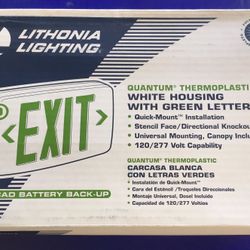 Lithonia Lighting Green LED Exit Sign, 142AN7