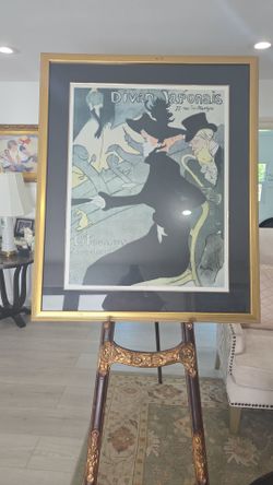 TOULOUSE LAUTREC RARE EARLY 20TH C FRAMED FRENCH LITHOGRAPH PRINT DIVAN JAPONAIS