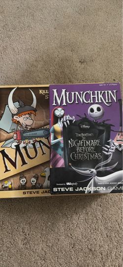 Munchkin original and Nightmare Before Christmas Card Game