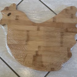 Bamboo Chicken Shaped Cutting Board Hen Charcuterie Serving Tray Farmhouse Decor
