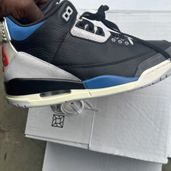 Jordan 3 Retro black trainers #sneakers #jordan Size:7 NWT
