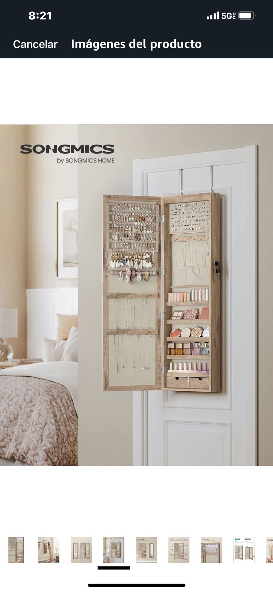 mirror jewelry box has security key