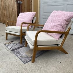 2 Mid Century Style Accent Chairs 