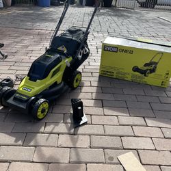 RYOBI ONE+ 18V 13 in. Cordless Battery Walk Behind Push Lawn Mower with 4.0 Ah Battery and Charger