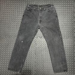 Vintage Levis Orange Tab 505 Black Faded Jeans 36x30 Regular Fit Straight Leg
