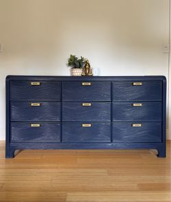 Navy Blue Pencil Reed Dresser