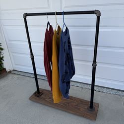 Handmade Industrial Style Clothes Rack