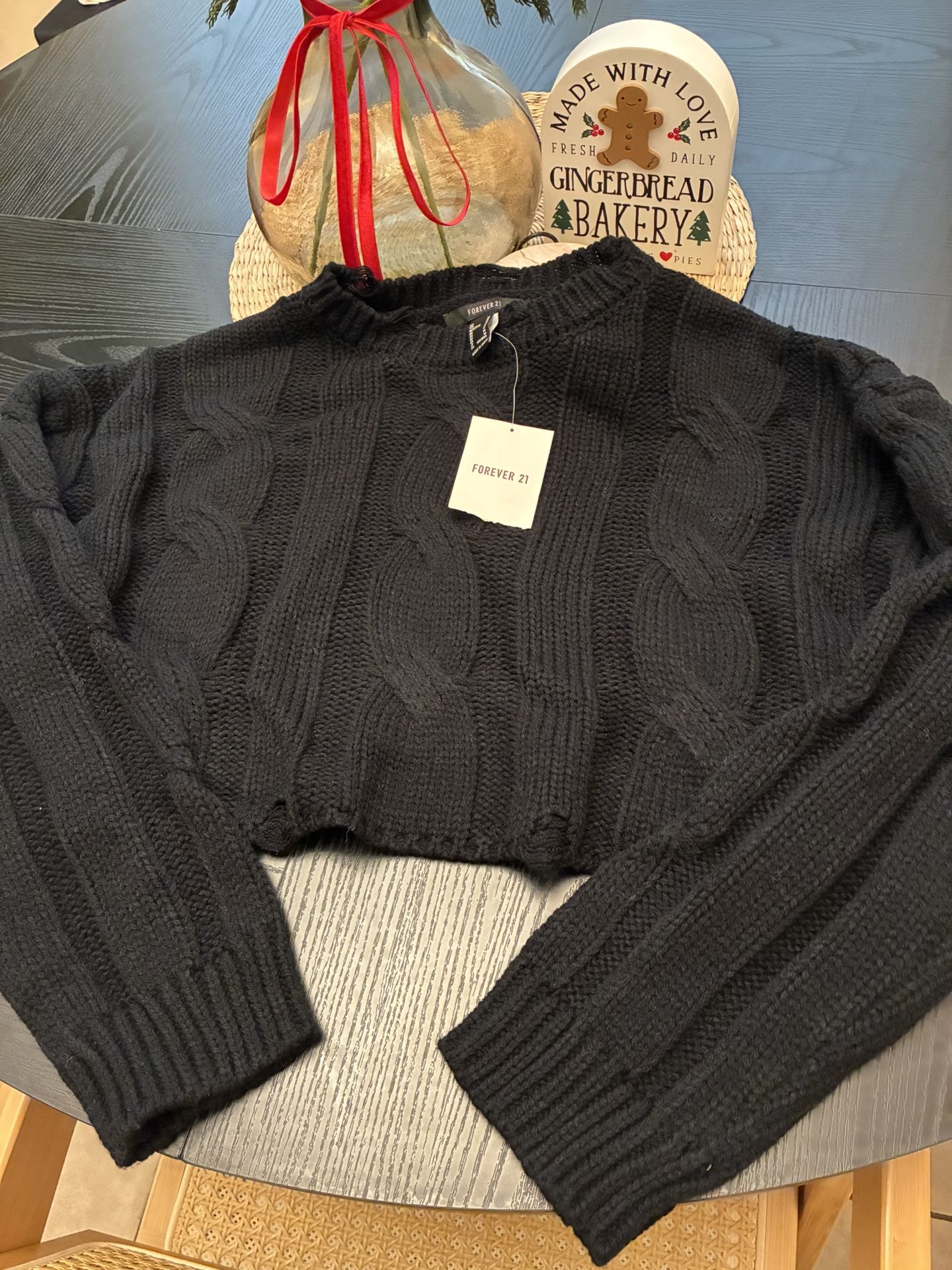 Women’s Cropped Black Sweater