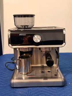 EUHOMY 20-Bar Espresso Machine with Built-in Grinder & Milk Frother – Very Good, Tested Working